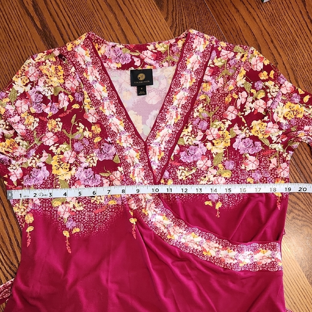 JM Collection Floral Belted Top - Picture 9 of 11